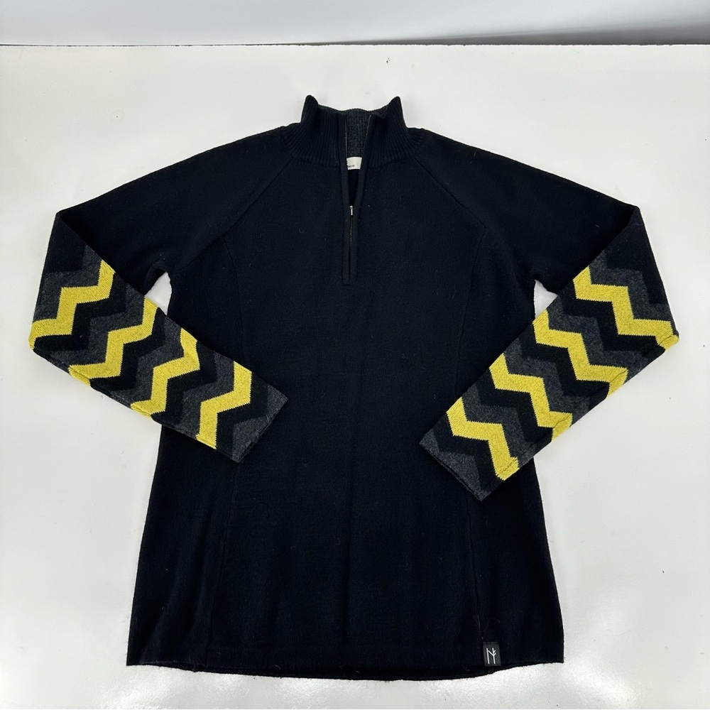 Neve Black 100% Merino Wool 1/4 Zip Sweater Medium